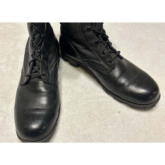 Vintage RO-Search Black Leather Combat Military Jungle Boots Size 11 R - Picture 3 of 8
